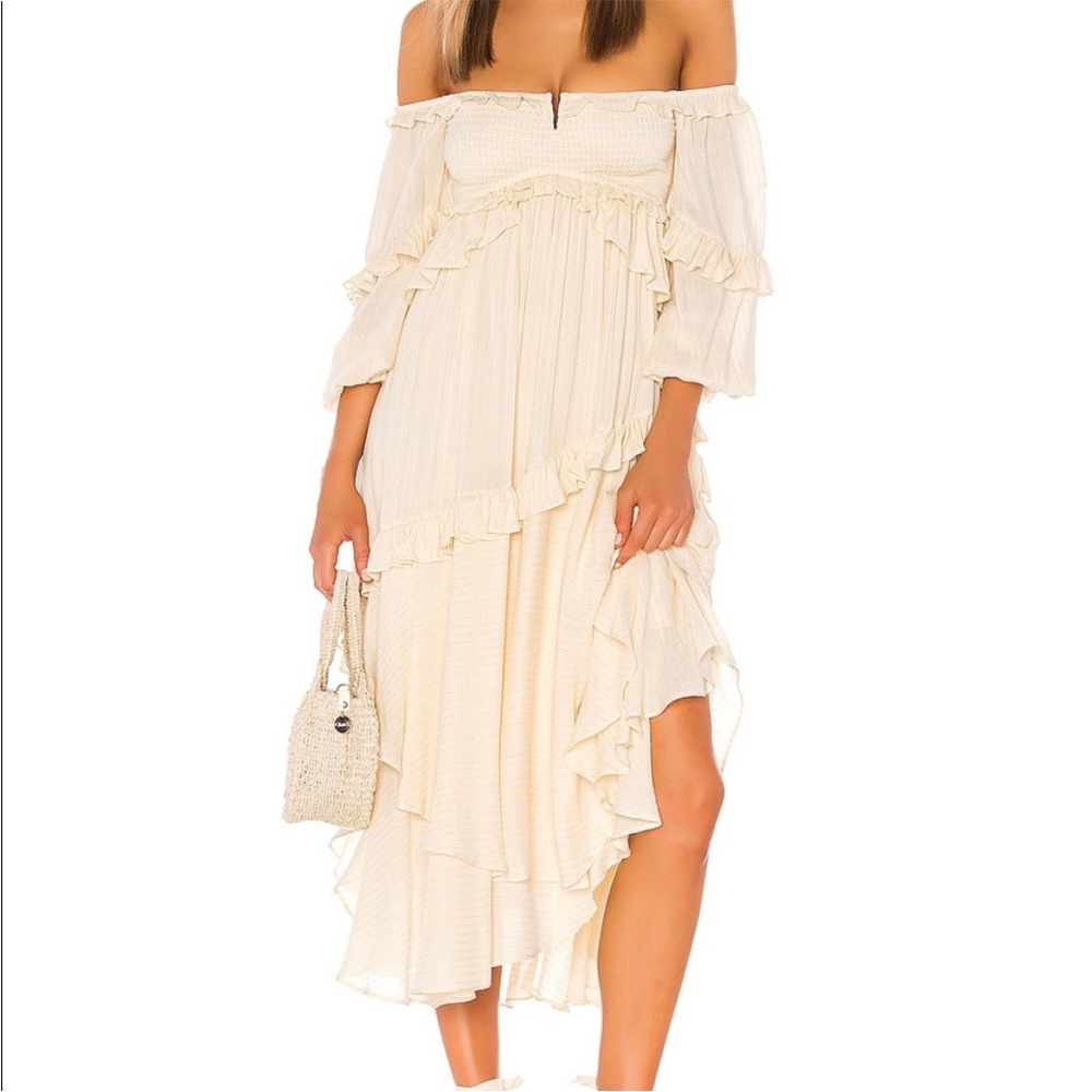 ๐โจ SPELL Clementine Cream Off-Shoulder Dress - Picture 3 of 8